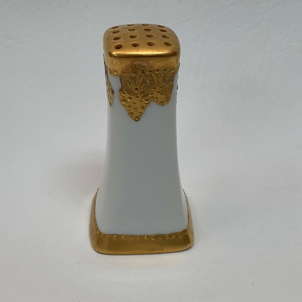 Gold Plated? White Porcelain Salt Shaker Japan Strawberries?